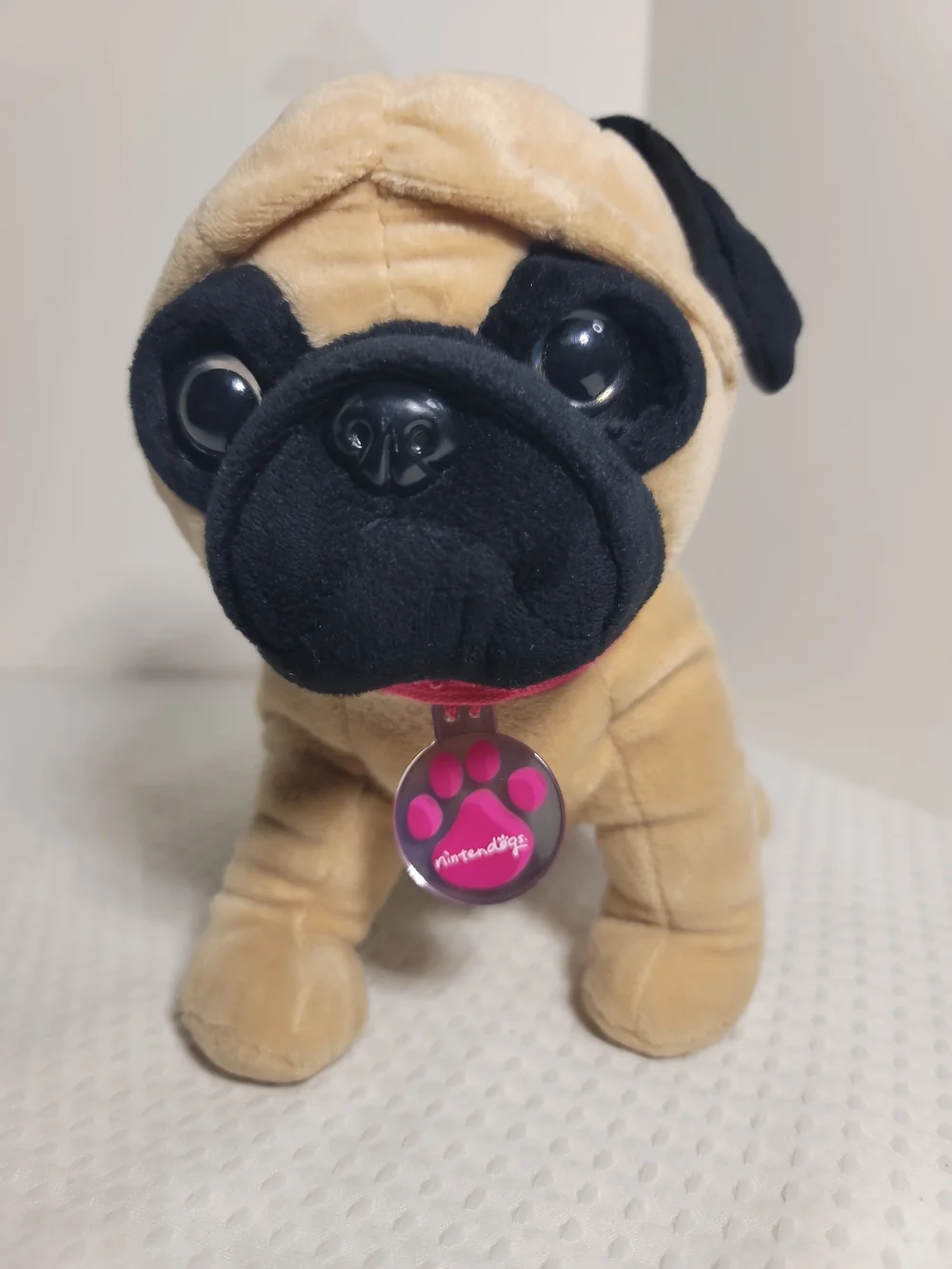 Plush Pug Dog Toy - Tan and Black - Nintendogs Style
